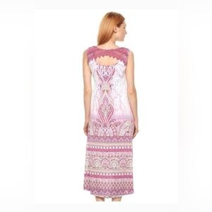 World Unity Embroidered Maxi Sleeveless Print Dress Size XL NWT